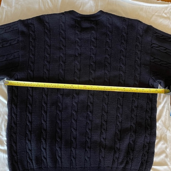 Navigare Men Crew-Neck Pullover Sweater L DARK Navy Merino Wool - Picture 6 of 6